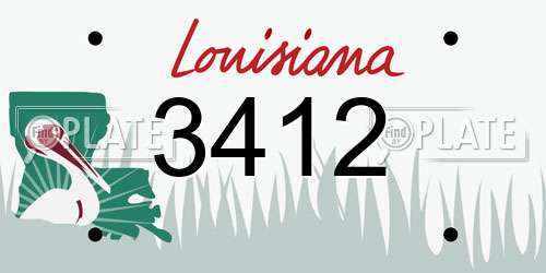 3412 Louisiana License Plate