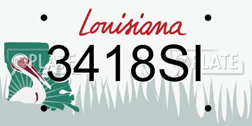 3418SI Louisiana License Plate