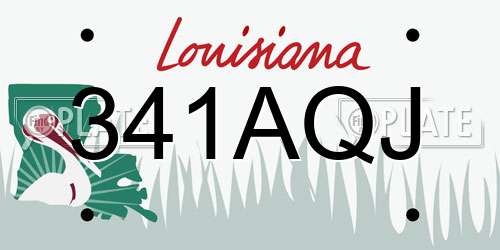 341AQJ Louisiana License Plate