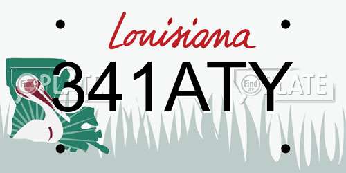 341ATY Louisiana License Plate