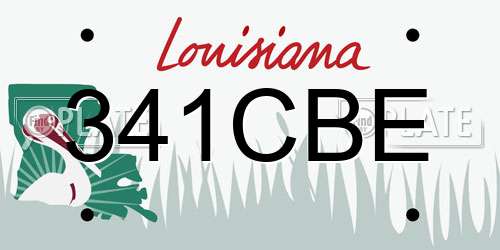 341CBE Louisiana License Plate