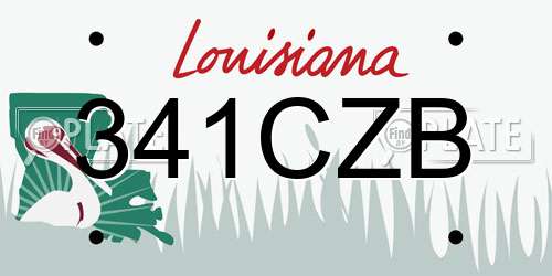 341CZB Louisiana License Plate