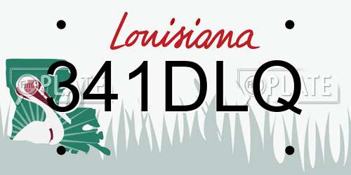 341DLQ Louisiana License Plate