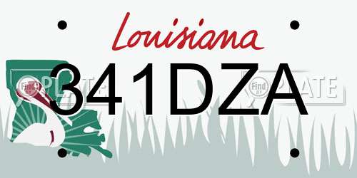 341DZA Louisiana License Plate