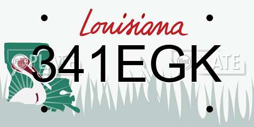 341EGK Louisiana License Plate