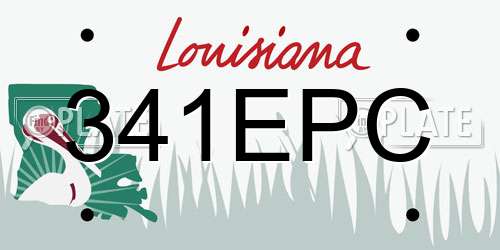 341EPC Louisiana License Plate