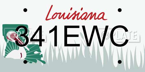 341EWC Louisiana License Plate