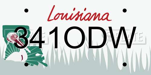341ODW Louisiana License Plate