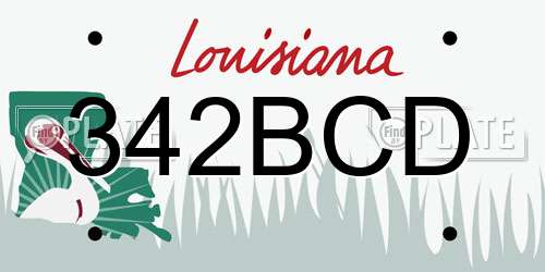 342BCD Louisiana License Plate