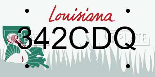 342CDQ Louisiana License Plate