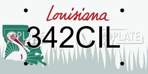 342CIL Louisiana License Plate