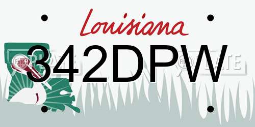 342DPW Louisiana License Plate