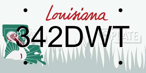 342DWT Louisiana License Plate