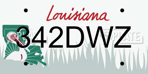 342DWZ Louisiana License Plate