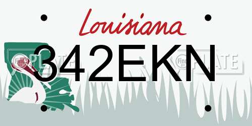 342EKN Louisiana License Plate