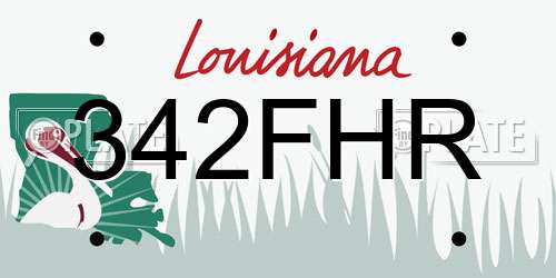 342FHR Louisiana License Plate