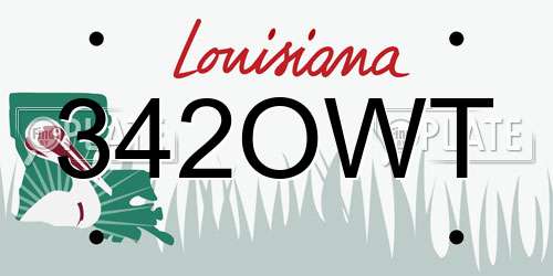 342OWT Louisiana License Plate
