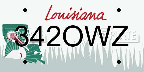 342OWZ Louisiana License Plate