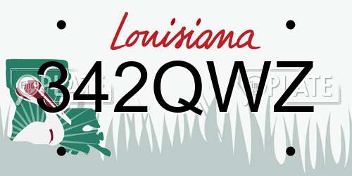 342QWZ Louisiana License Plate