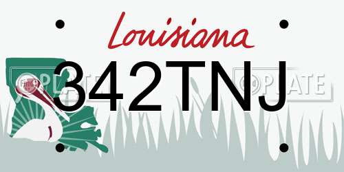 342TNJ Louisiana License Plate
