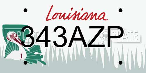 343AZP Louisiana License Plate