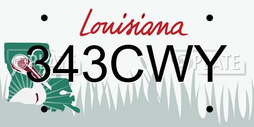 343CWY Louisiana License Plate