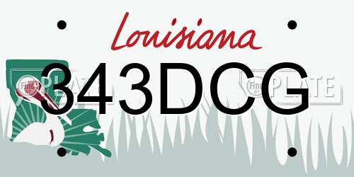 343DCG Louisiana License Plate