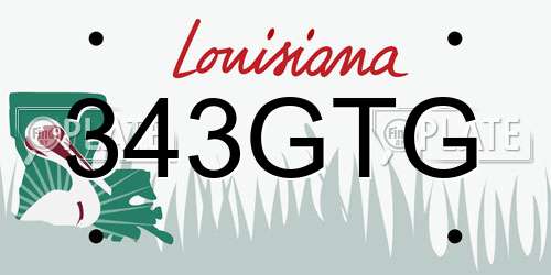 343GTG Louisiana License Plate