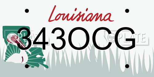343OCG Louisiana License Plate