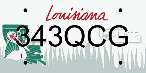 343QCG Louisiana License Plate