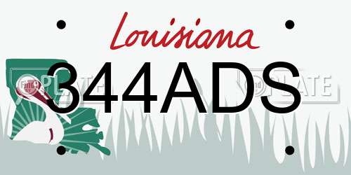 344ADS Louisiana License Plate