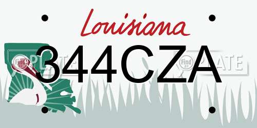 344CZA Louisiana License Plate