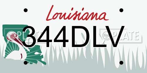 344DLV Louisiana License Plate
