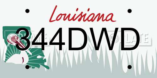 344DWD Louisiana License Plate