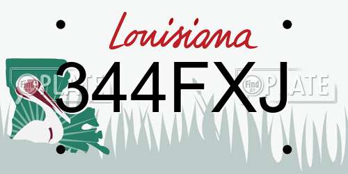 344FXJ Louisiana License Plate