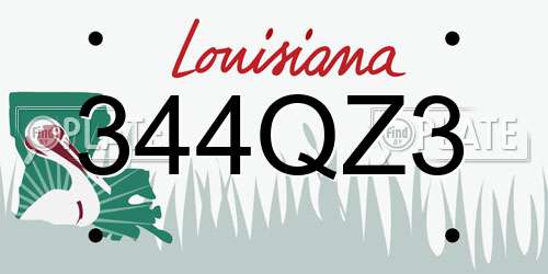344QZ3 Louisiana License Plate