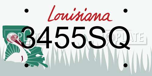 3455SQ Louisiana License Plate