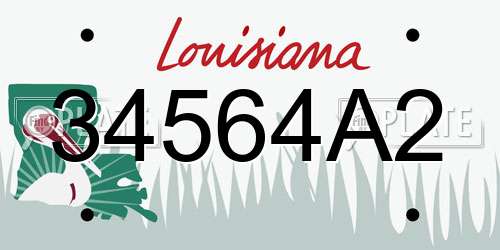 34564A2 Louisiana License Plate
