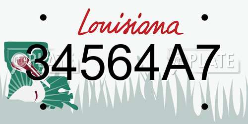 34564A7 Louisiana License Plate
