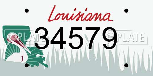 34579 Louisiana License Plate