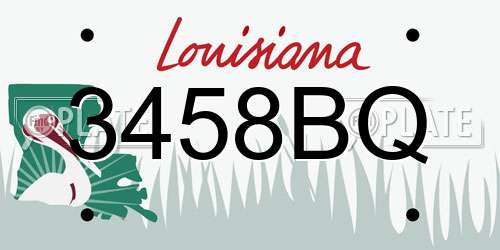 3458BQ Louisiana License Plate
