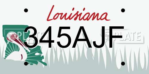 345AJF Louisiana License Plate