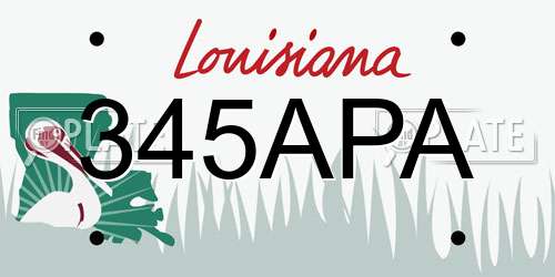 345APA Louisiana License Plate