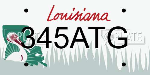 345ATG Louisiana License Plate