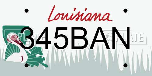 345BAN Louisiana License Plate