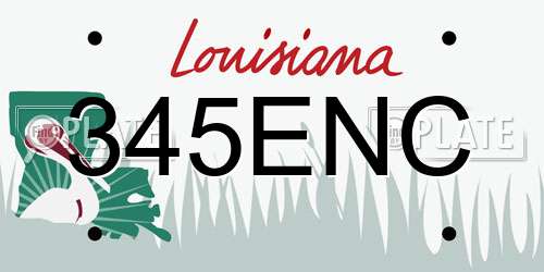 345ENC Louisiana License Plate