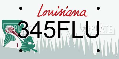 345FLU Louisiana License Plate