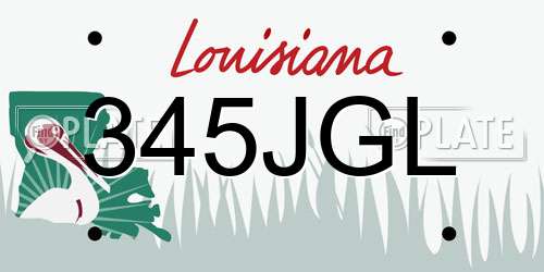 345JGL Louisiana License Plate