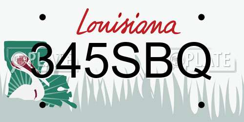 345SBQ Louisiana License Plate