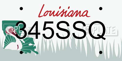 345SSQ Louisiana License Plate